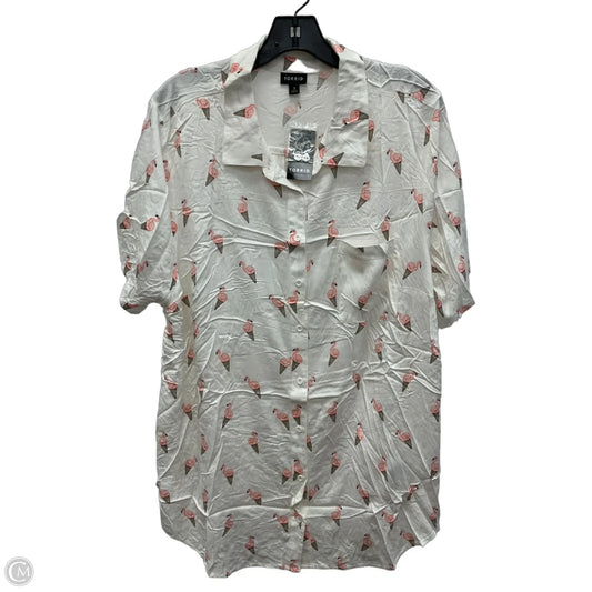 Blouse Short Sleeve By Torrid In White, Size: 3x