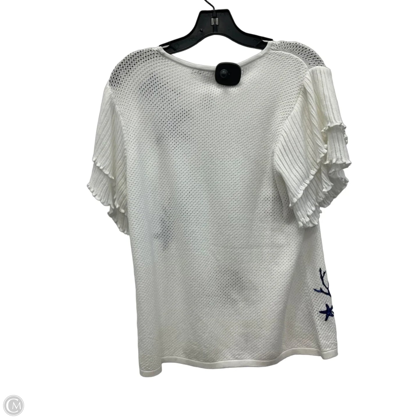 Top Short Sleeve By Chicos In White, Size: M