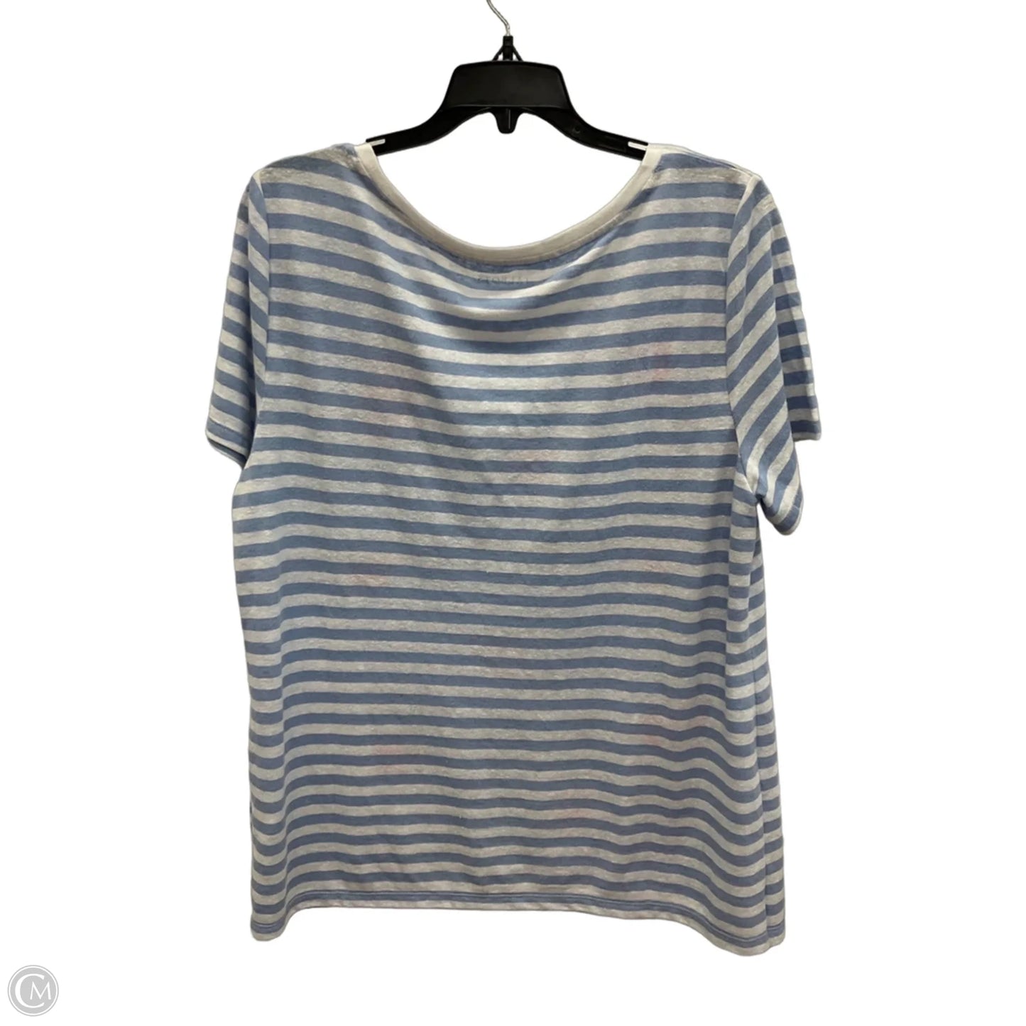 Top Short Sleeve By Talbots In Striped Pattern, Size: L