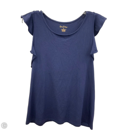 Top Short Sleeve Designer By Lilly Pulitzer In Blue, Size: Xl
