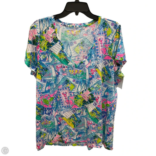 Top Short Sleeve Designer By Lilly Pulitzer In Multi-colored, Size: Xl