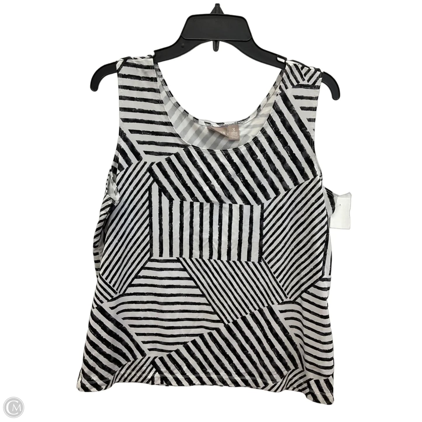 Top Sleeveless Basic By Chicos In Black & White, Size: Xl