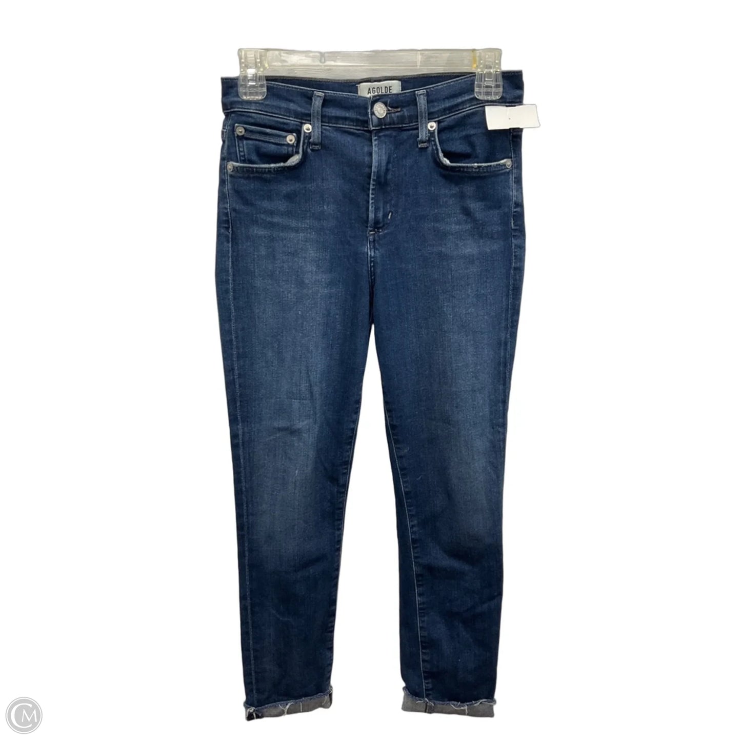 Jeans Straight By Agolde In Blue Denim, Size: 4