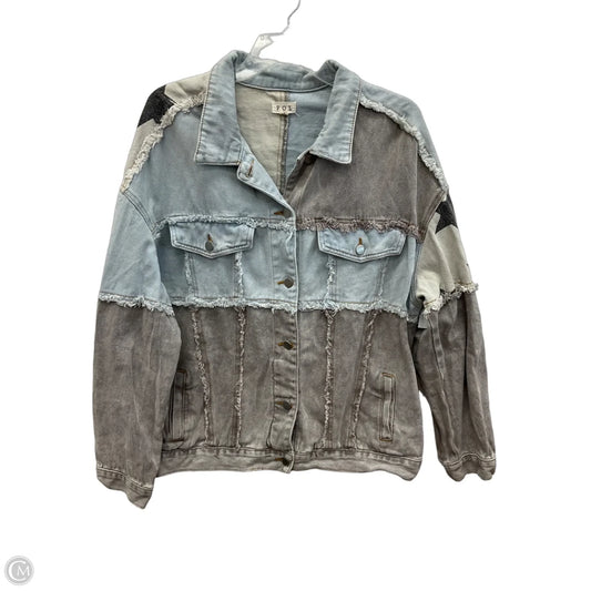 Jacket Denim By Pol In Blue Denim, Size: L