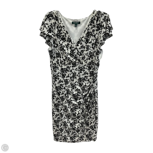 Dress Party Midi By Lauren By Ralph Lauren In Black & White, Size: Xl