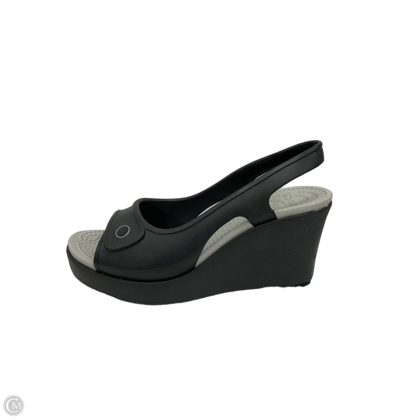 Sandals Heels Platform By Crocs In Black, Size: 6