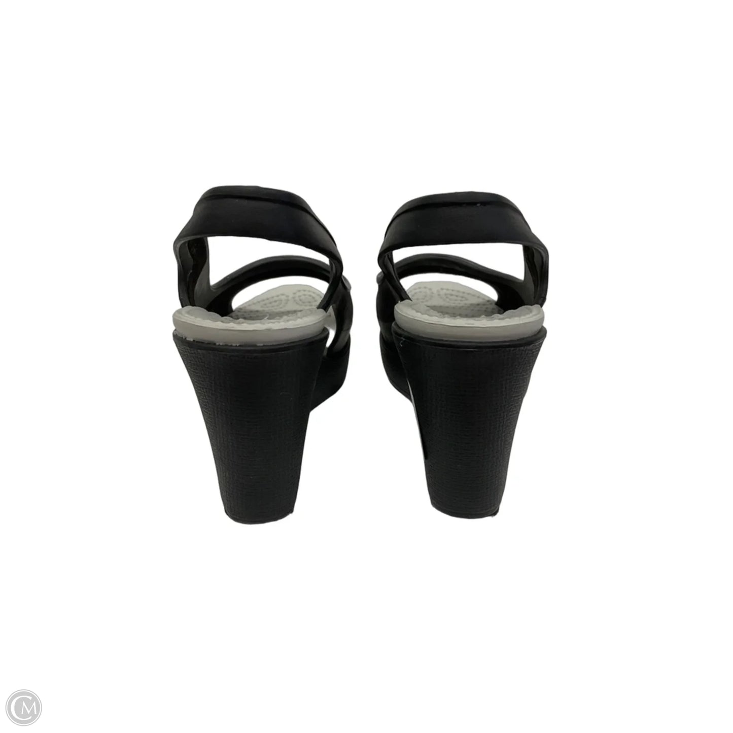 Sandals Heels Platform By Crocs In Black, Size: 6