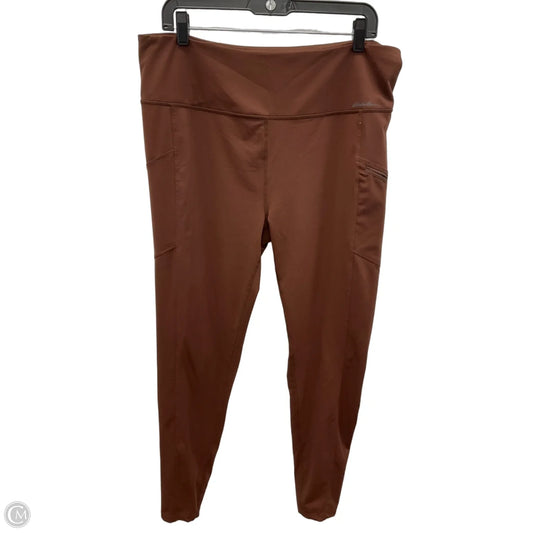 Athletic Leggings By Eddie Bauer In Brown, Size: Xl