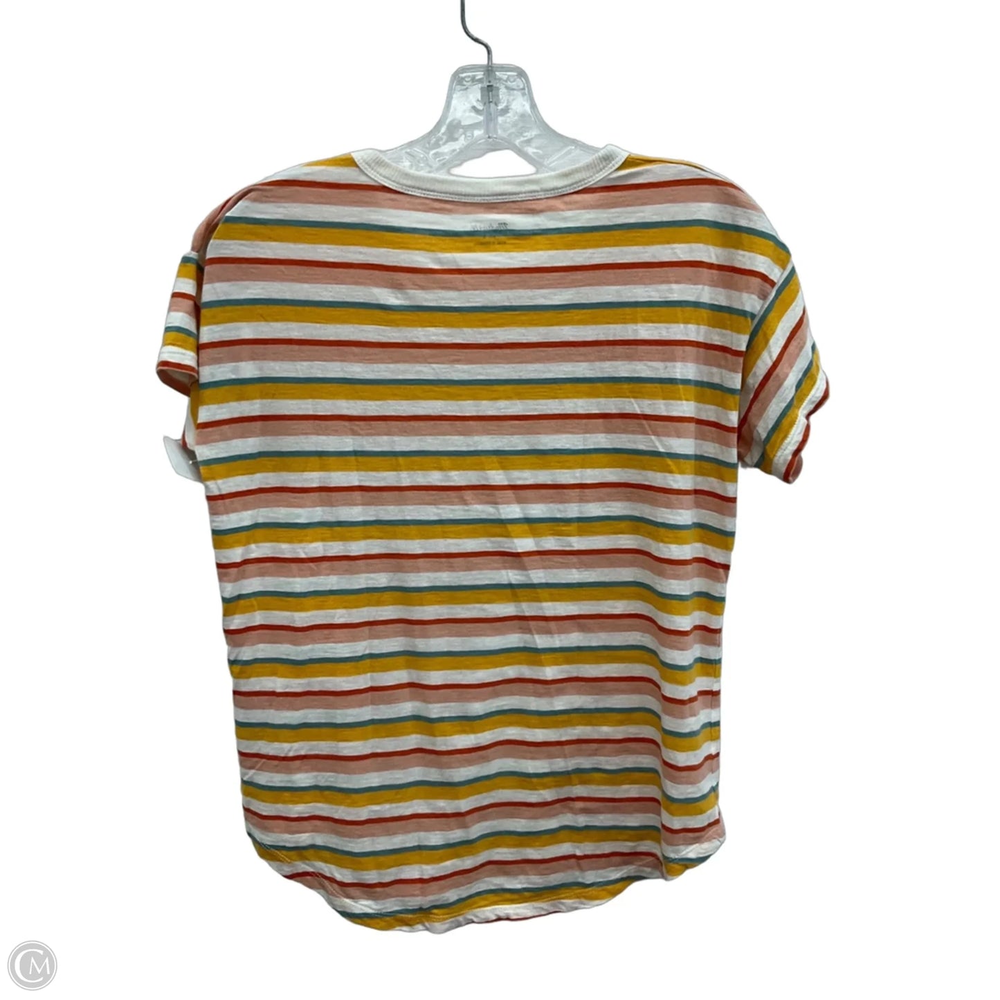 Top Short Sleeve By Madewell In Striped Pattern, Size: S