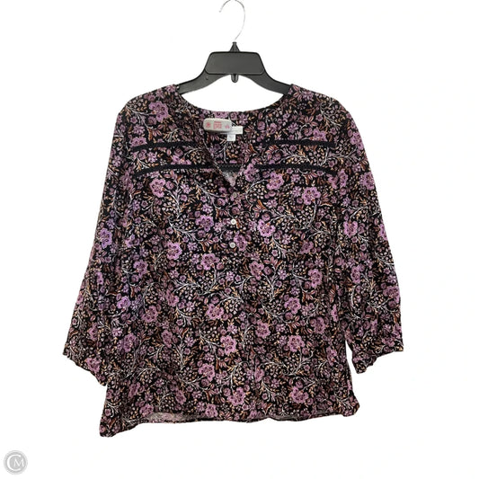 Top Long Sleeve By J. Jill In Black, Size: L