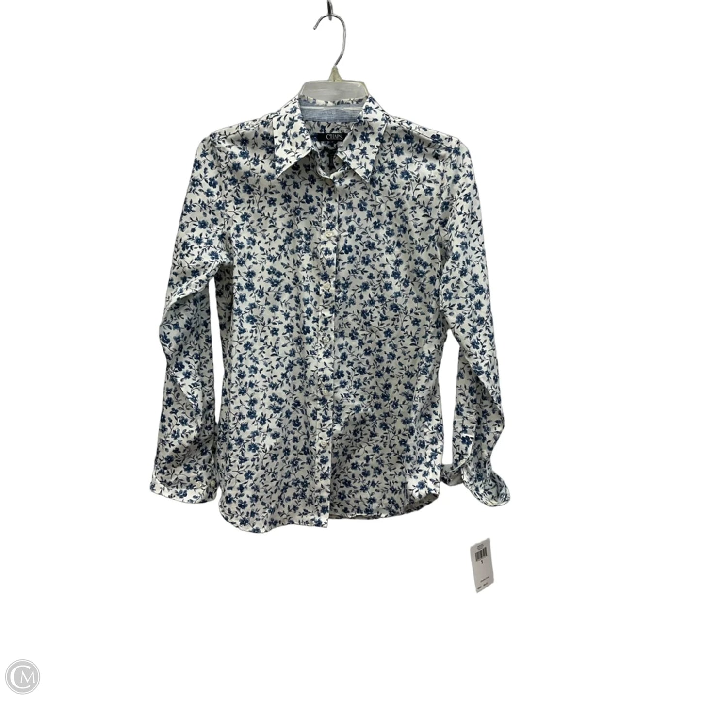Blouse Long Sleeve By Chaps In White, Size: S