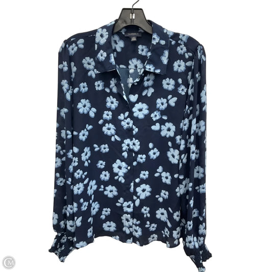Blouse Long Sleeve By Tamara H In Blue, Size: Xl