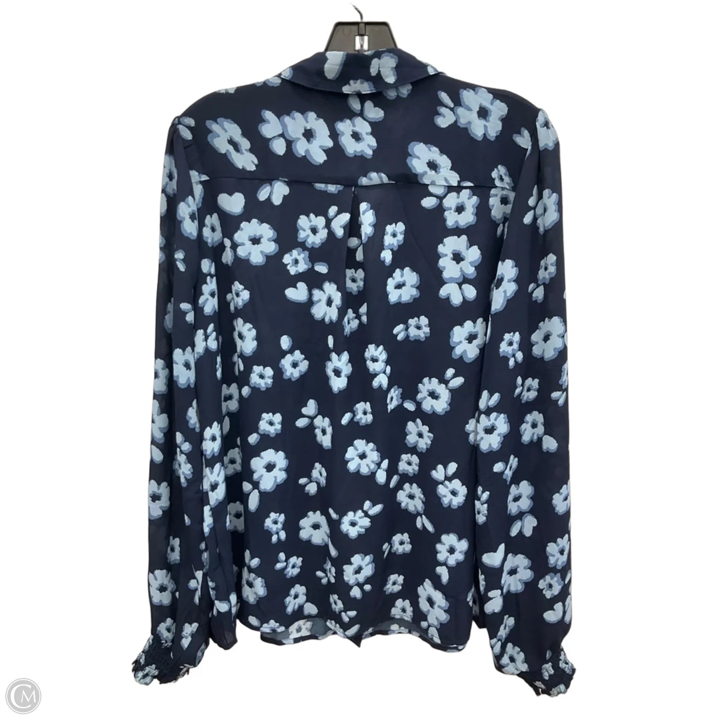 Blouse Long Sleeve By Tamara H In Blue, Size: Xl