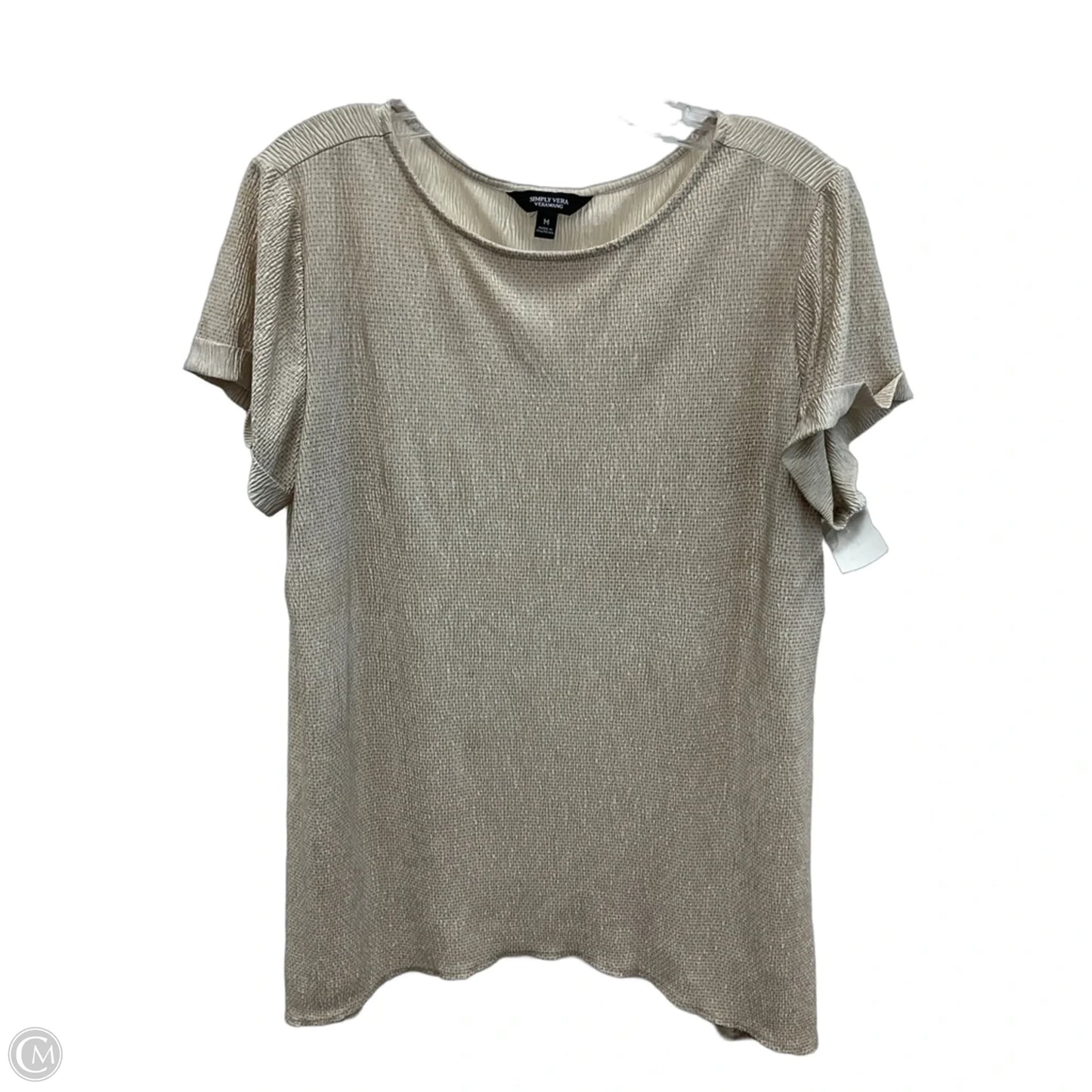 Top Short Sleeve By Simply Vera In Gold, Size: M