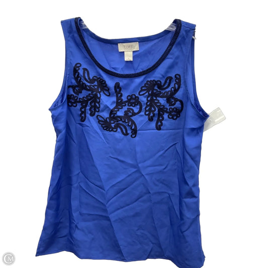 Top Sleeveless By Loft In Blue, Size: S
