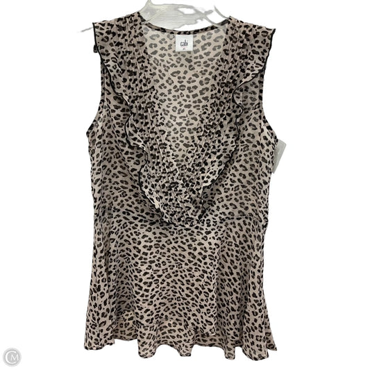 Top Sleeveless By Cabi In Animal Print, Size: Xs