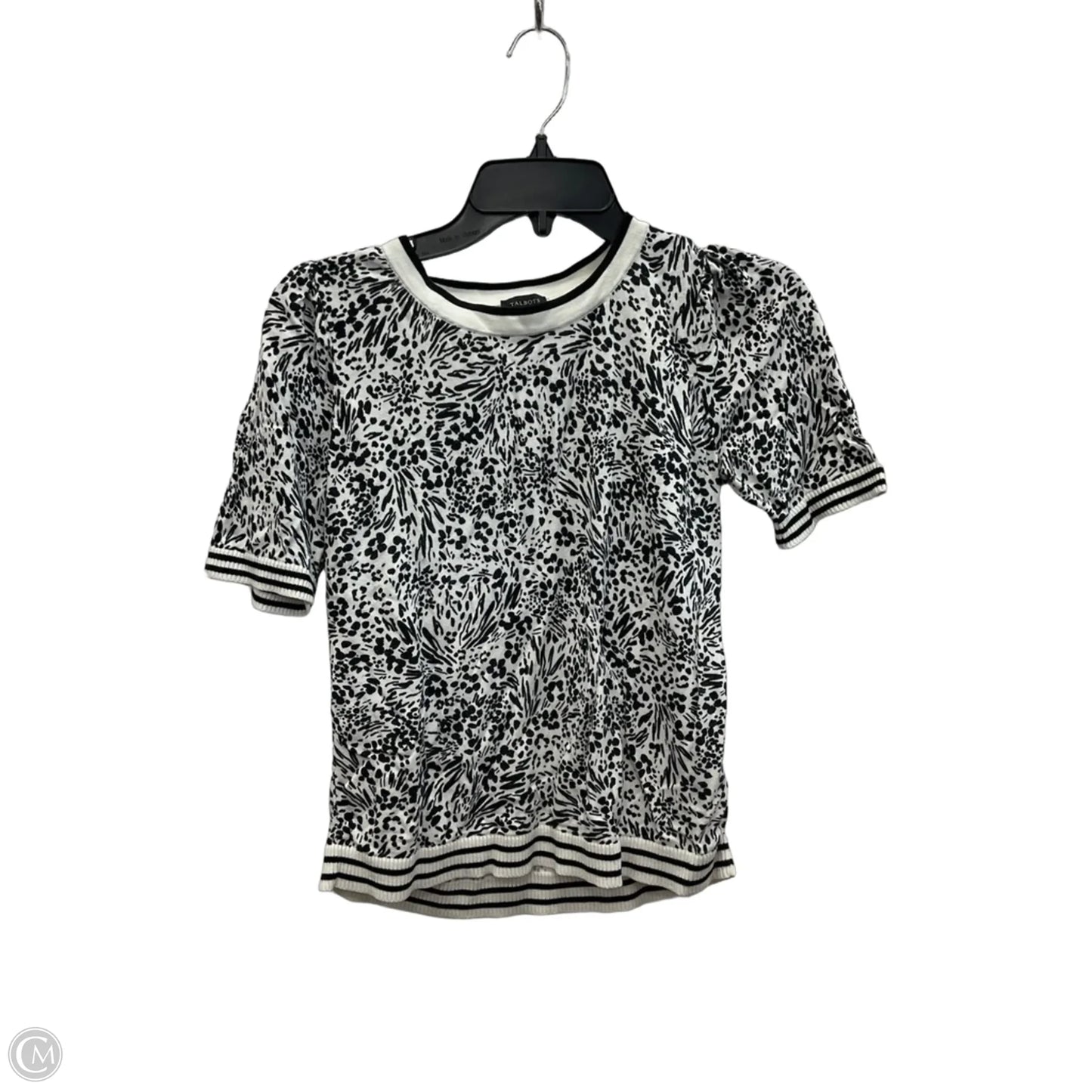 Top Short Sleeve By Talbots In Black & White, Size: S