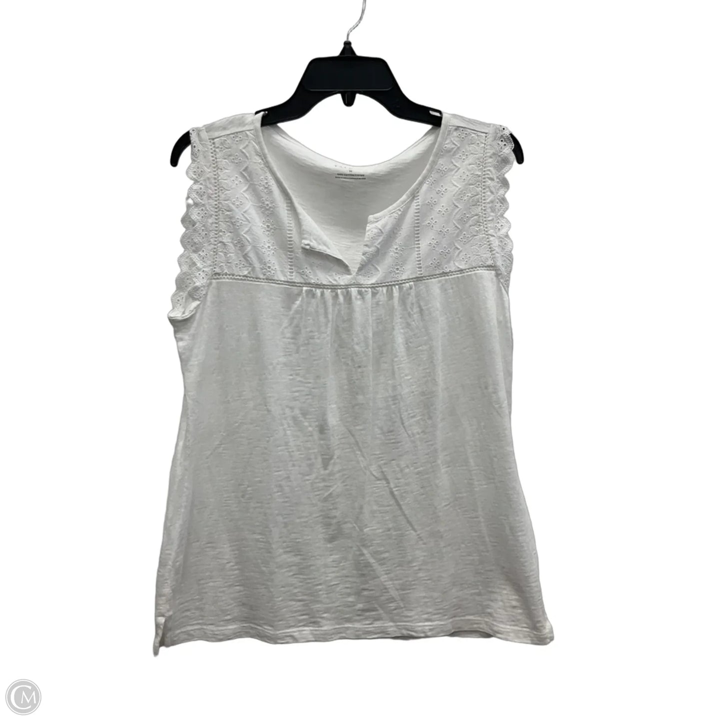 Top Sleeveless By Talbots In White, Size: M