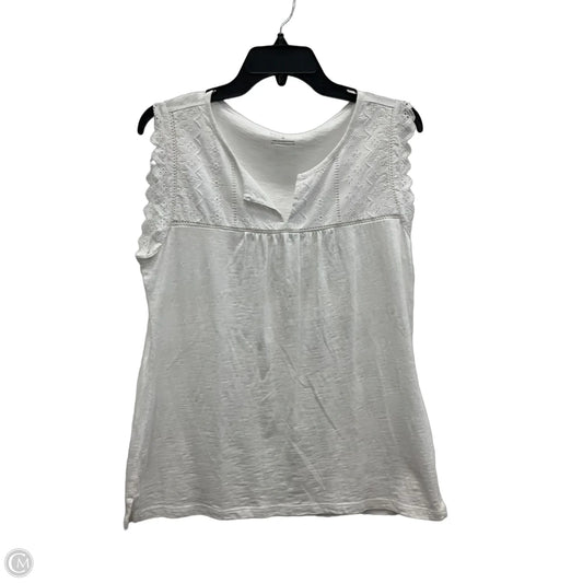 Top Sleeveless By Talbots In White, Size: M