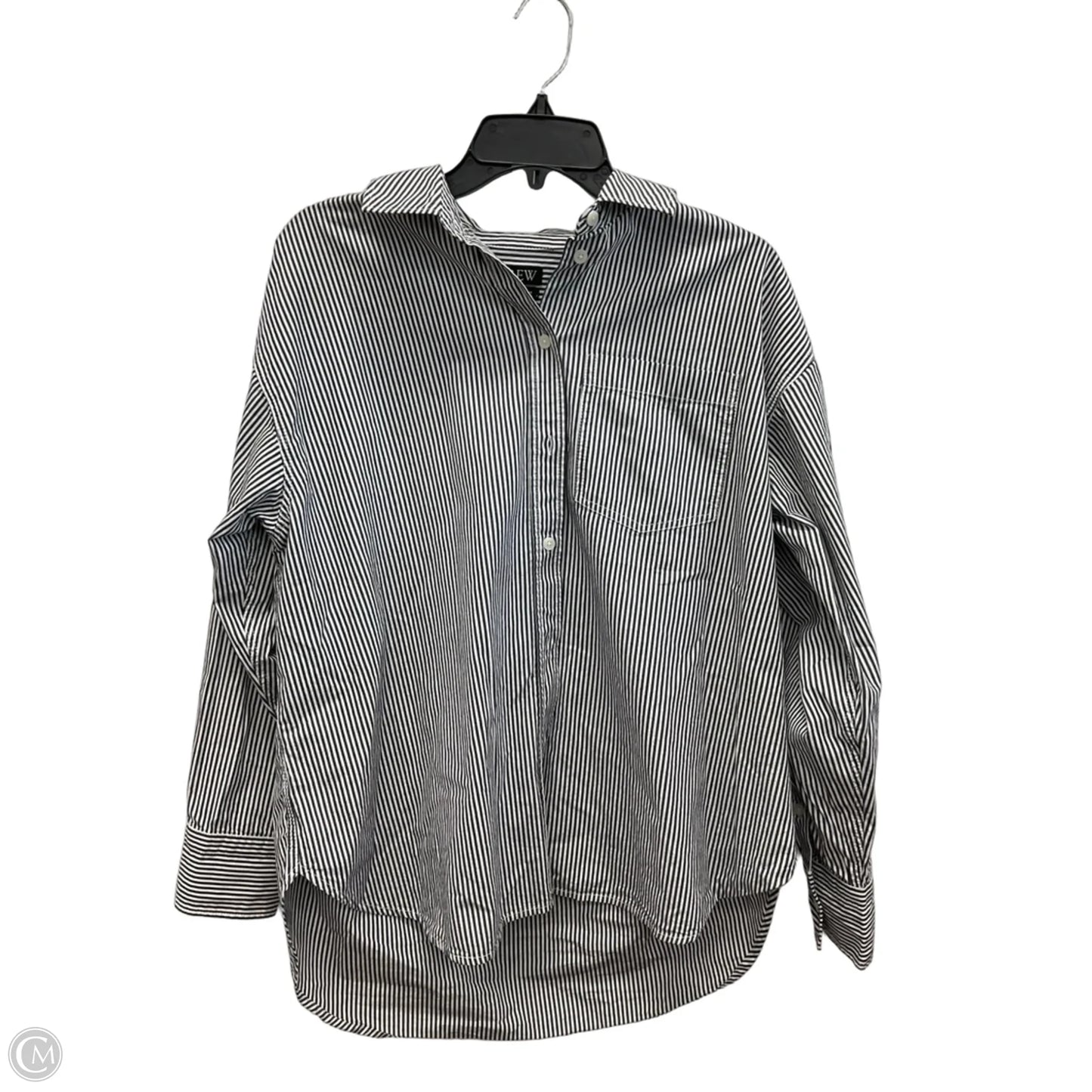Blouse Long Sleeve By J. Crew In Striped Pattern, Size: Xs