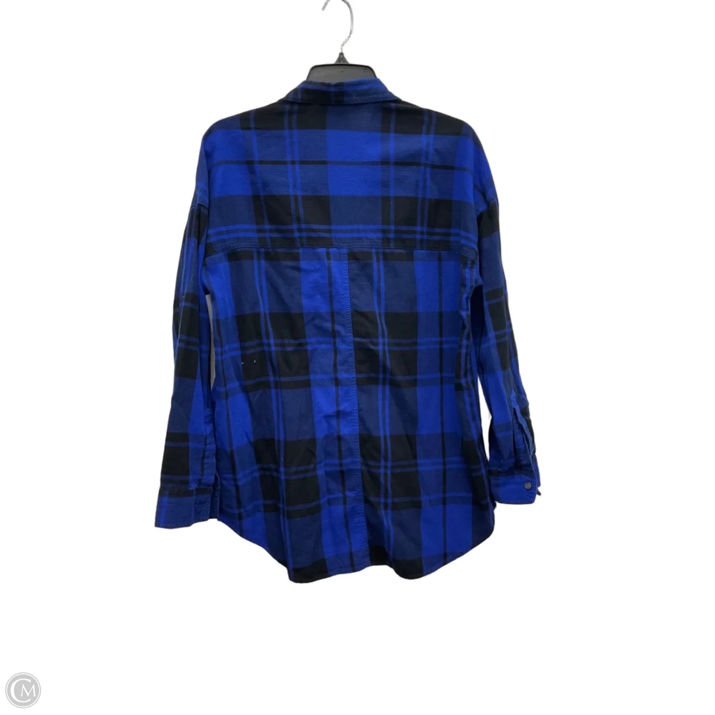 Blouse Long Sleeve By Old Navy In Blue, Size: M