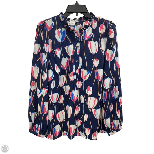 Top Long Sleeve By Talbots In Blue, Size: L