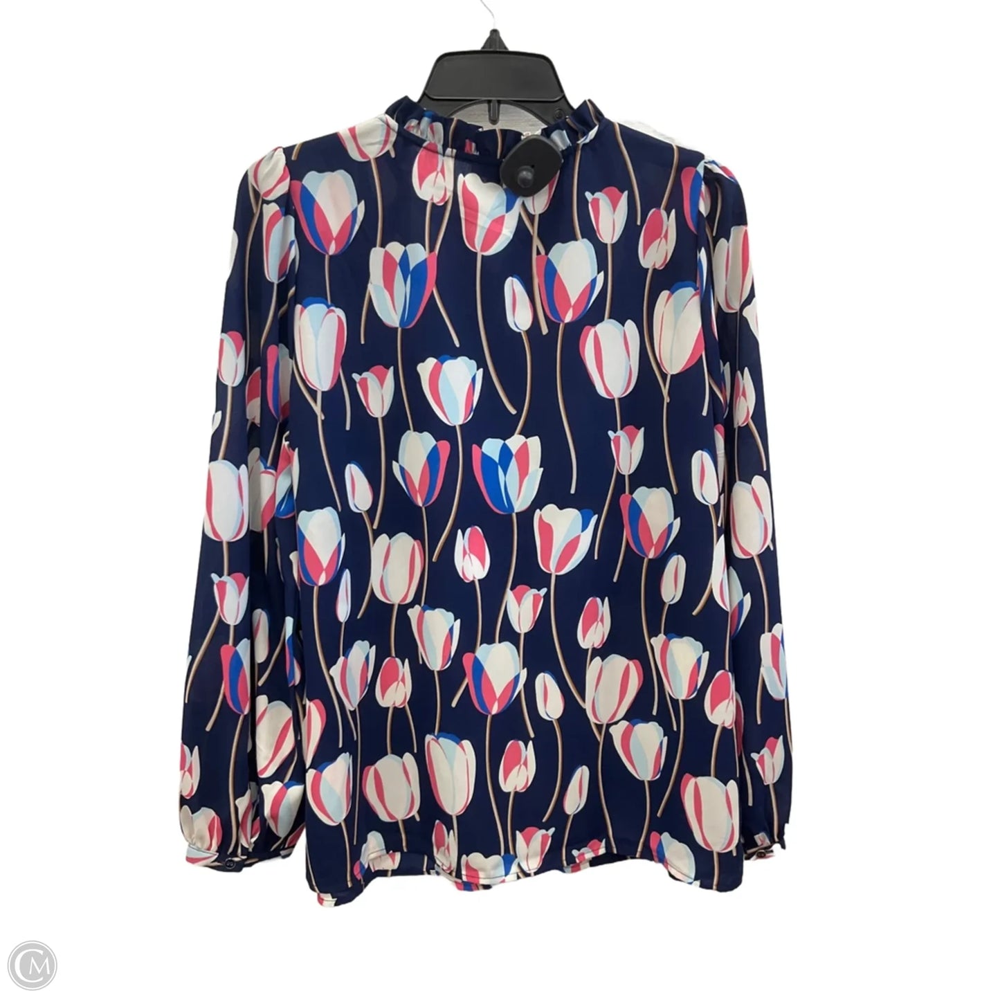 Top Long Sleeve By Talbots In Blue, Size: L