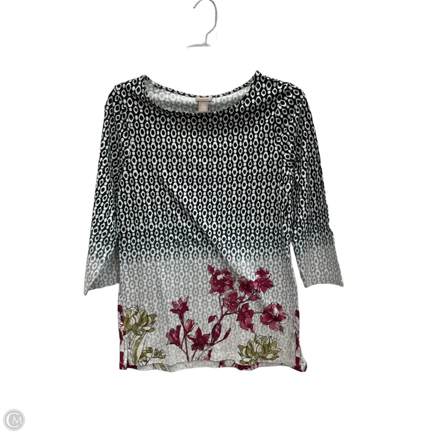 Top Short Sleeve By Chicos In Black & Red, Size: S