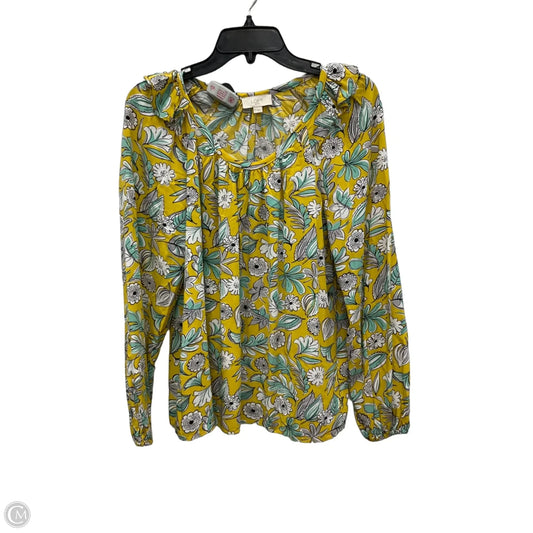 Top Long Sleeve By Loft In Yellow, Size: S