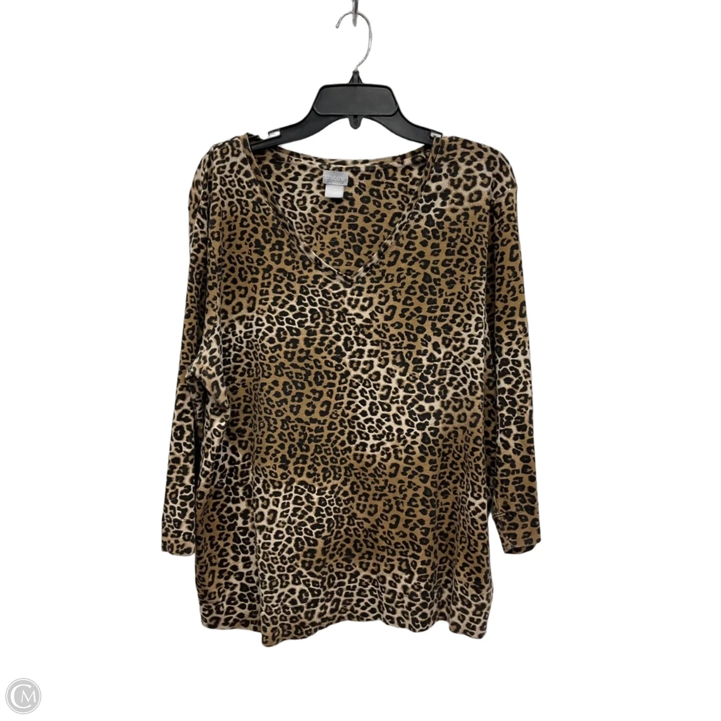 Top Long Sleeve By Chicos In Animal Print, Size: Xxl