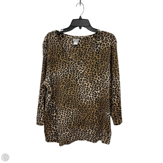 Top Long Sleeve By Chicos In Animal Print, Size: Xxl
