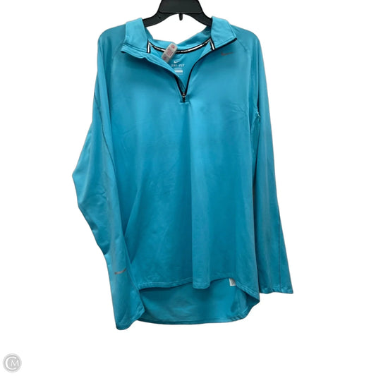 Athletic Top Long Sleeve Collar By Nike Apparel In Blue, Size: L