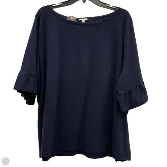 Top Short Sleeve By Talbots In Blue, Size: 3x