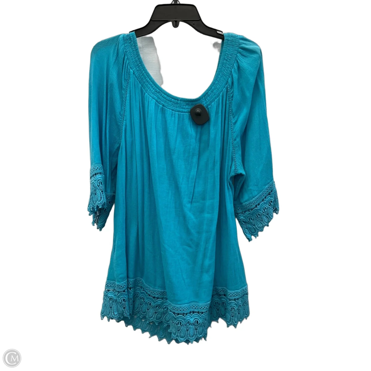 Top Long Sleeve By Relativity In Blue, Size: 2x