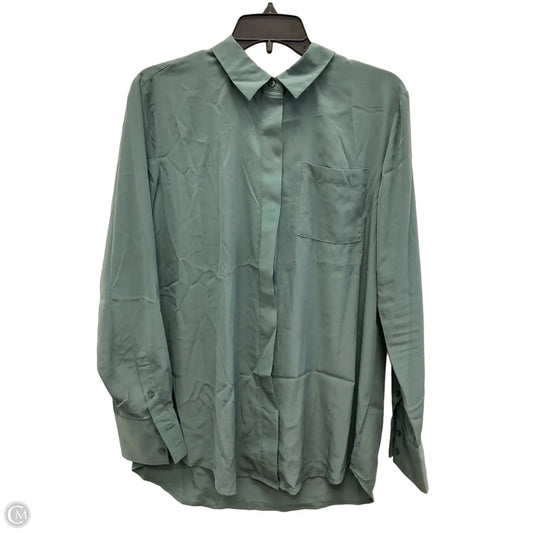 Blouse Long Sleeve By Nine West In Teal, Size: L