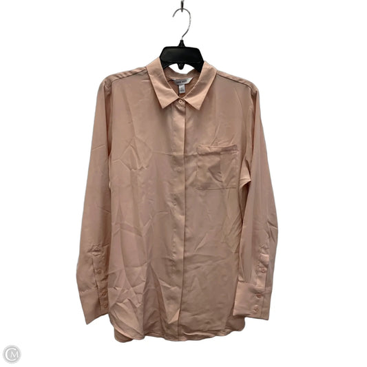 Blouse Long Sleeve By Nine West In Pink, Size: L