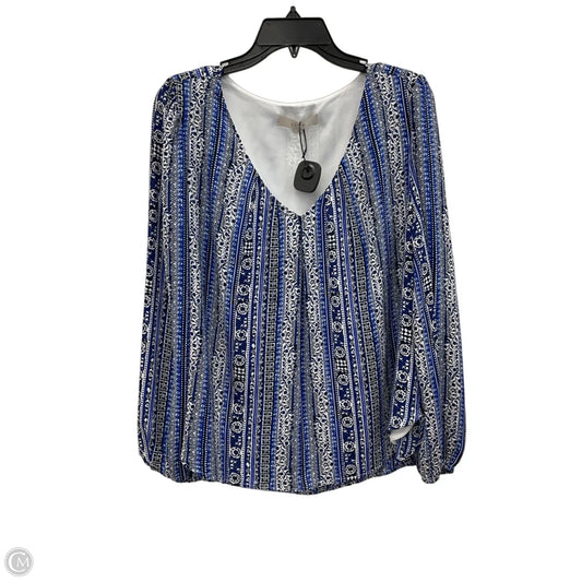 Top Long Sleeve By Loft In Blue, Size: L