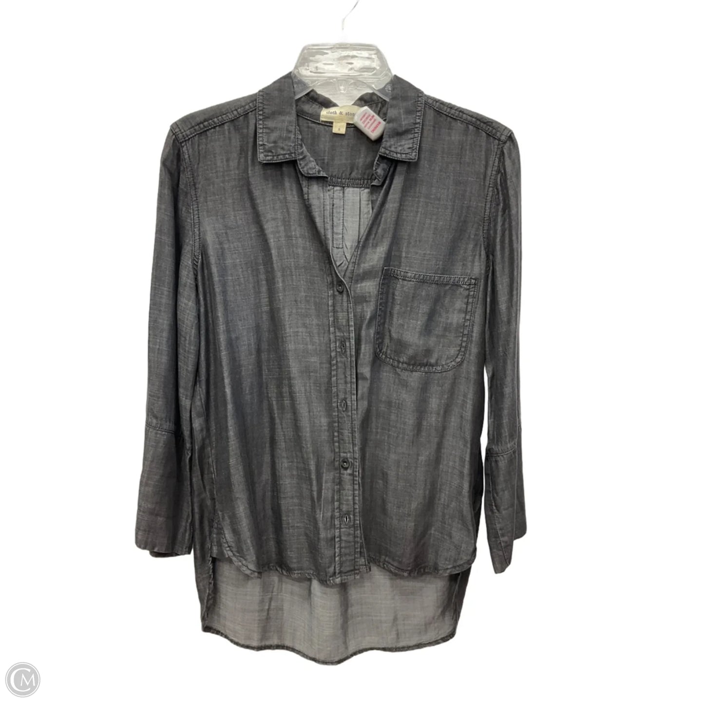 Blouse Long Sleeve By Cloth & Stone In Grey, Size: S