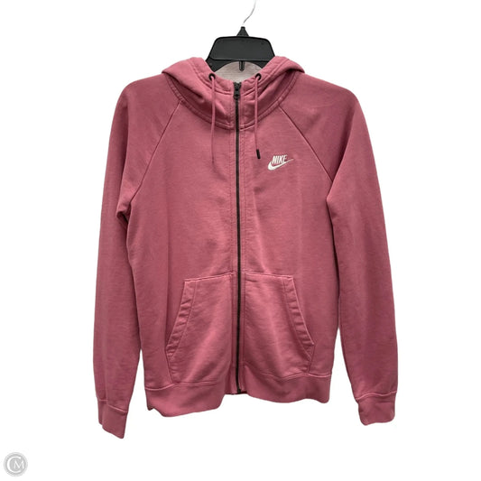 Athletic Jacket By Nike In Pink, Size: S