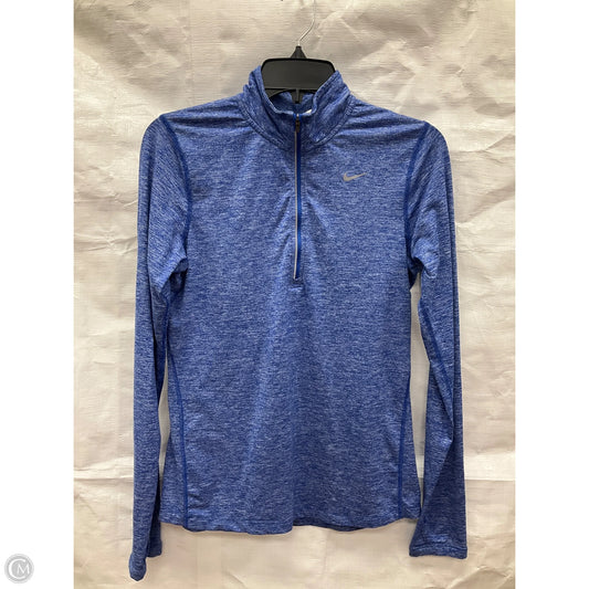 Athletic Top Long Sleeve Collar By Nike Apparel In Blue, Size: S