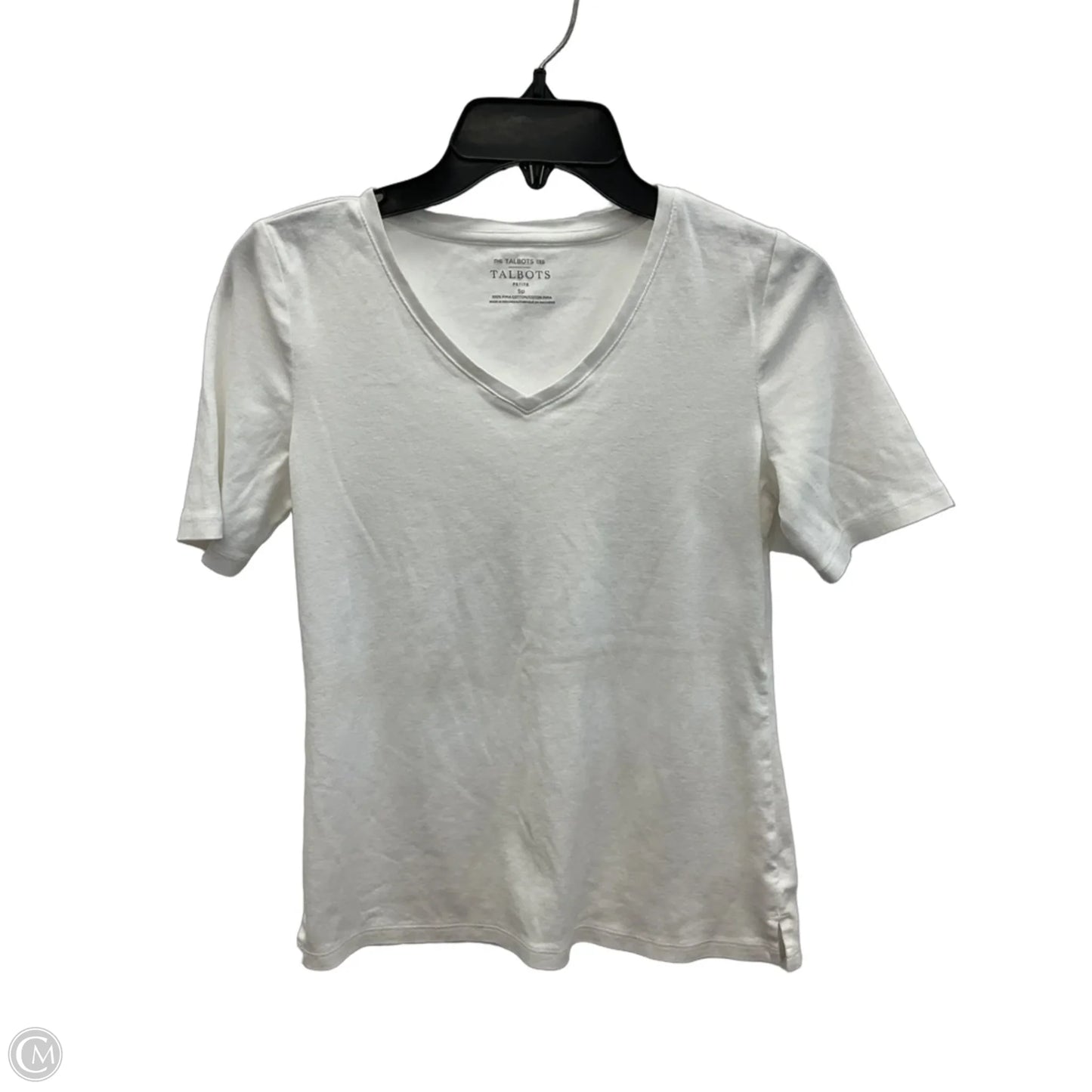 Top Short Sleeve Basic By Talbots In White, Size: Sp
