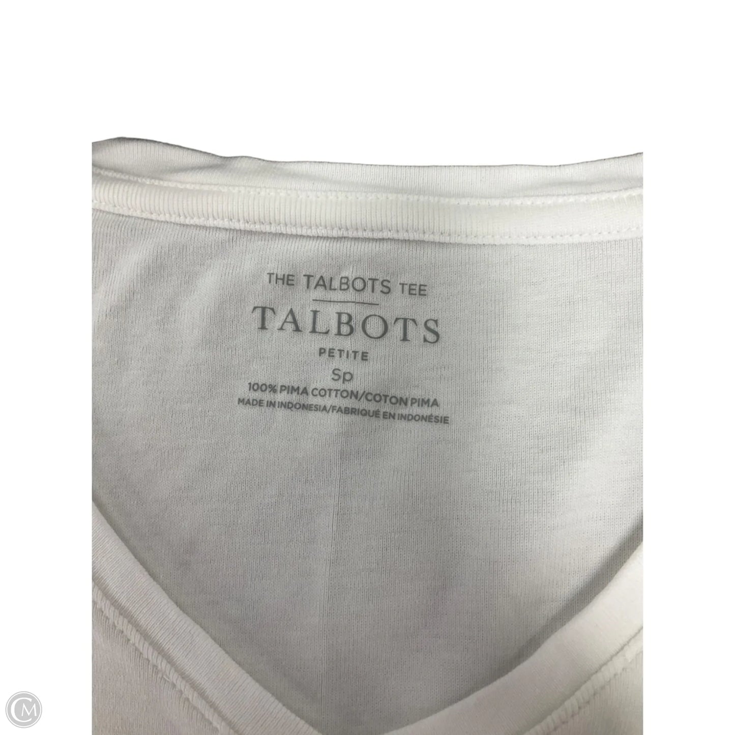 Top Short Sleeve Basic By Talbots In White, Size: Sp
