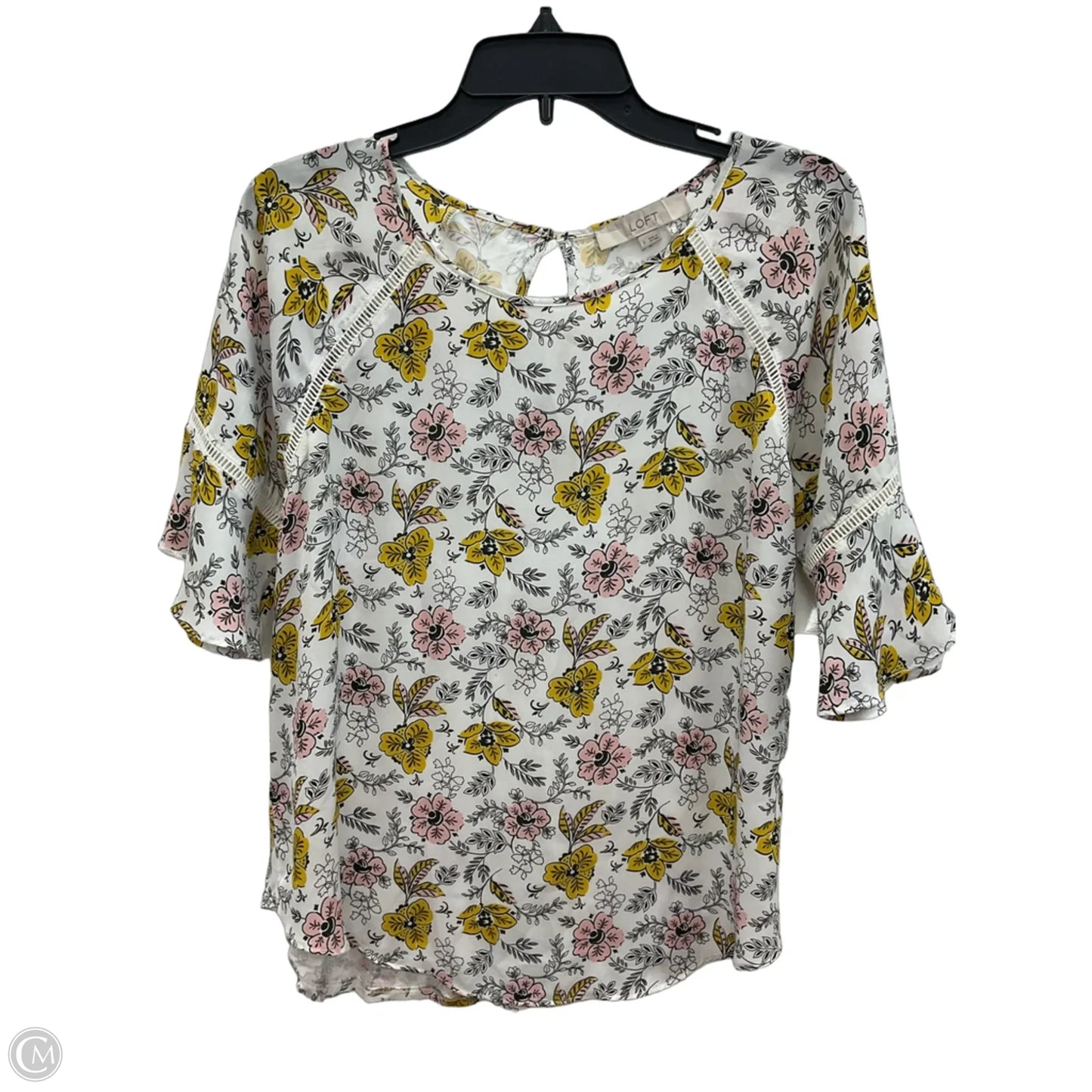 Top Short Sleeve By Loft In White, Size: S