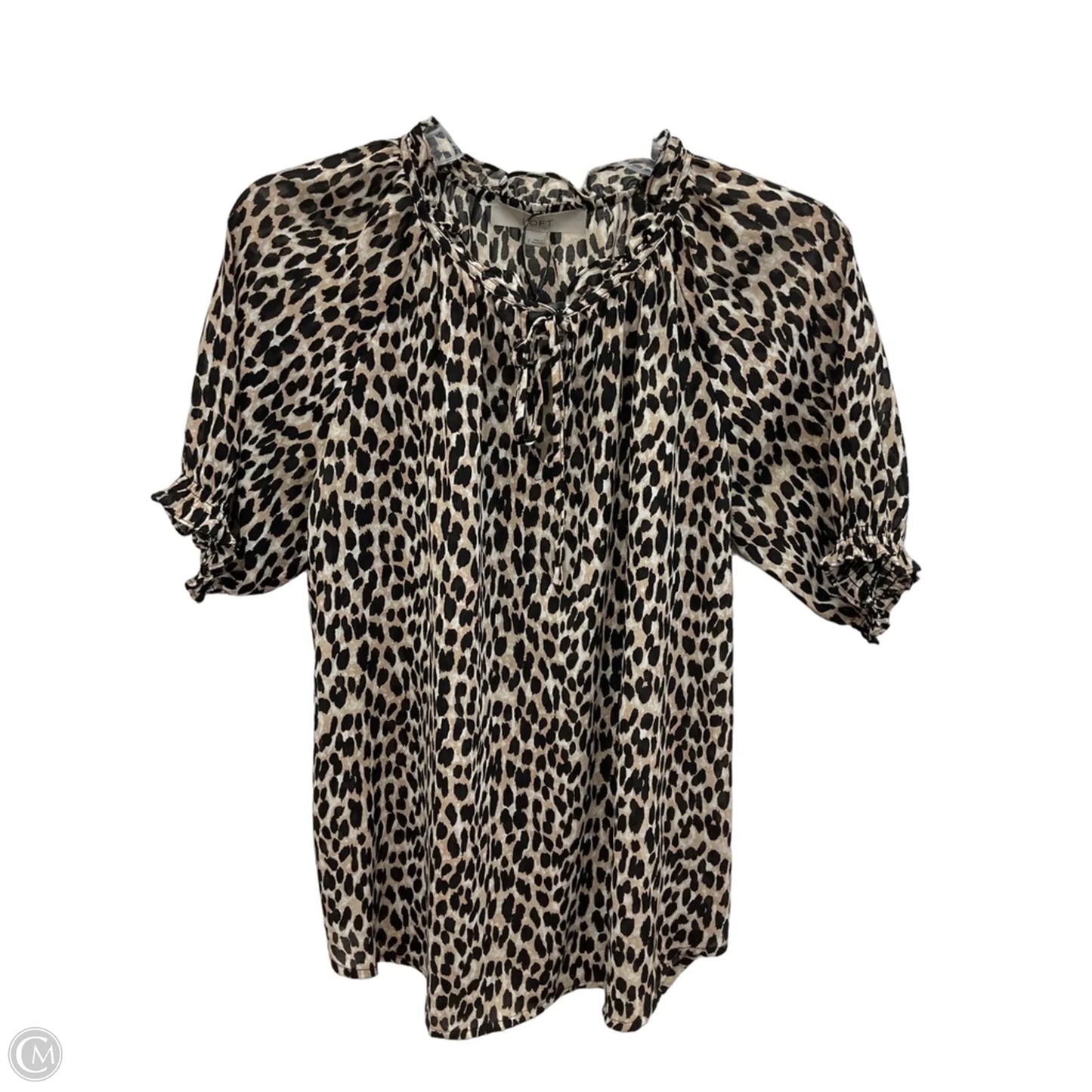 Top Short Sleeve By Loft In Animal Print, Size: S