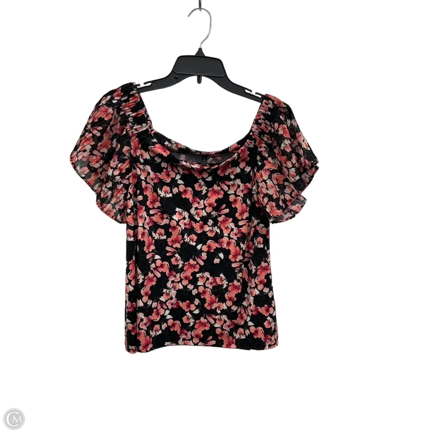 Top Short Sleeve By White House Black Market In Floral Print, Size: S