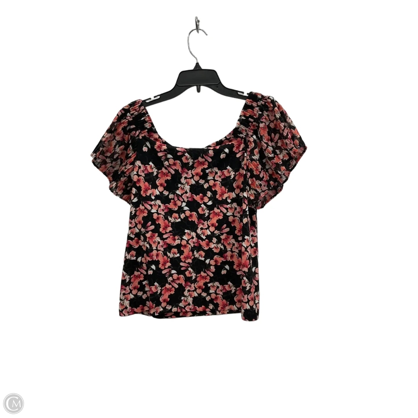 Top Short Sleeve By White House Black Market In Floral Print, Size: S