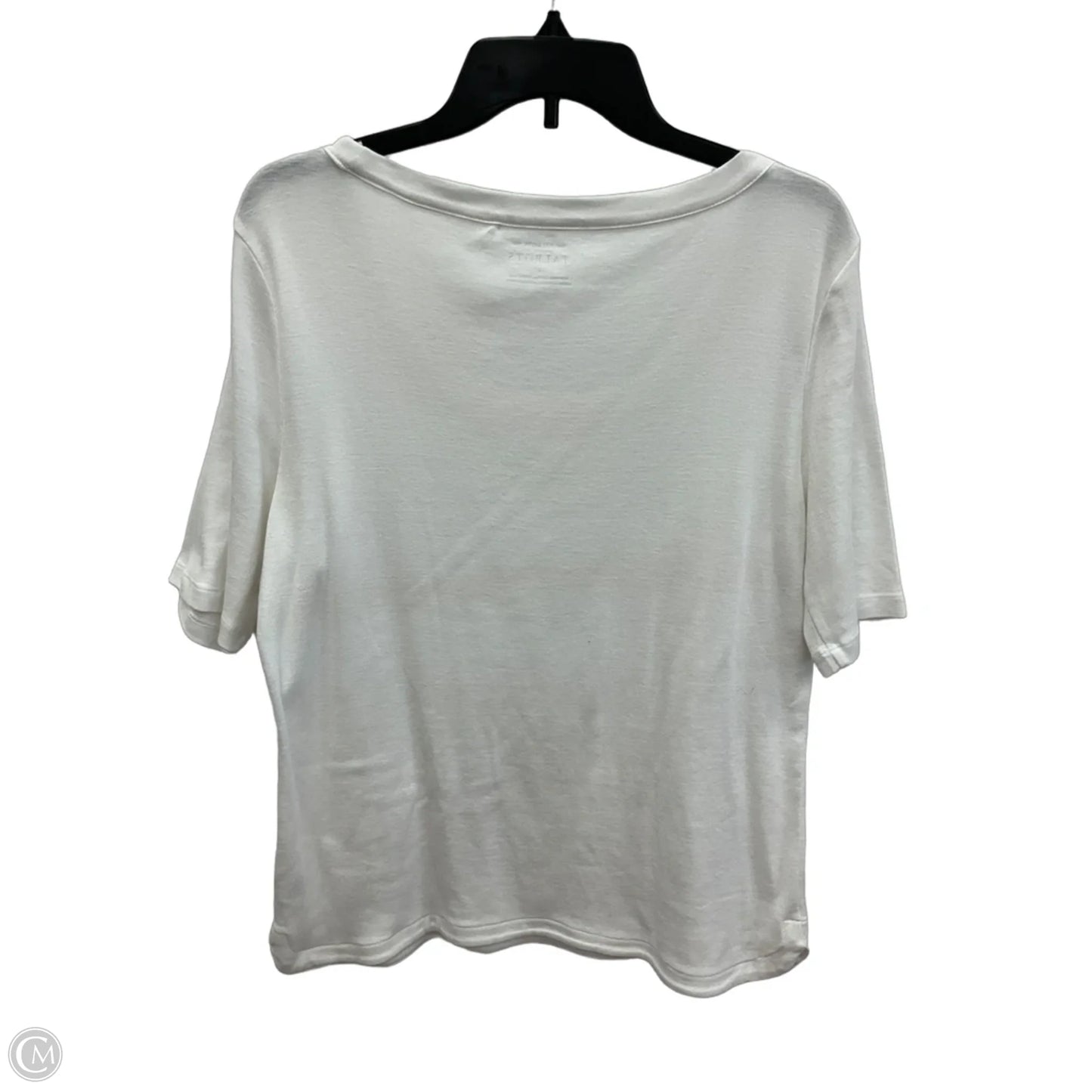 Top Short Sleeve Basic By Talbots In White, Size: L