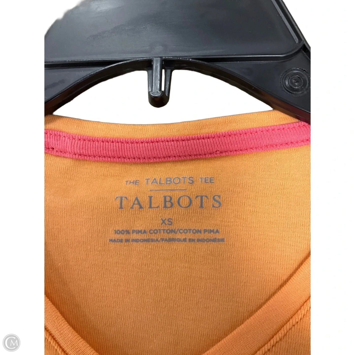 Top Short Sleeve Basic By Talbots In Orange, Size: Xs