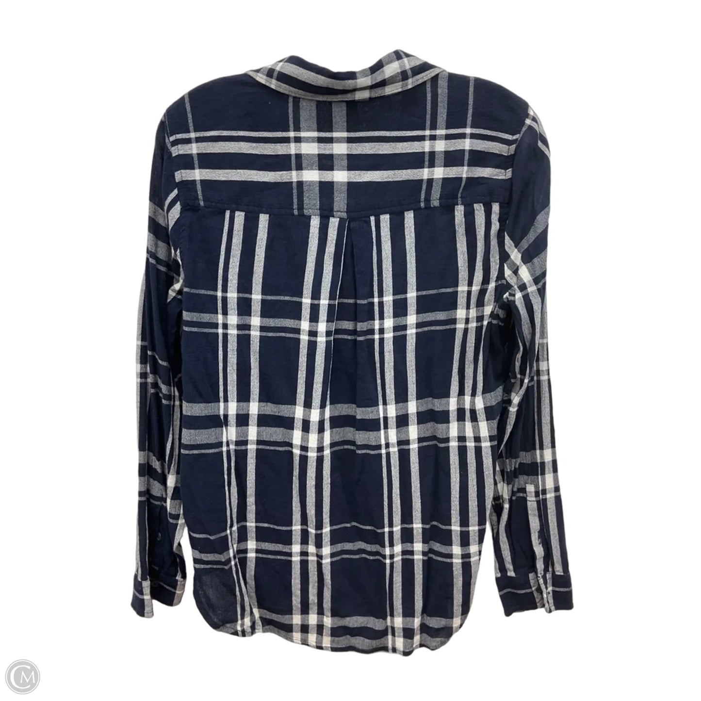 Blouse Long Sleeve By Lucky Brand In Blue, Size: M