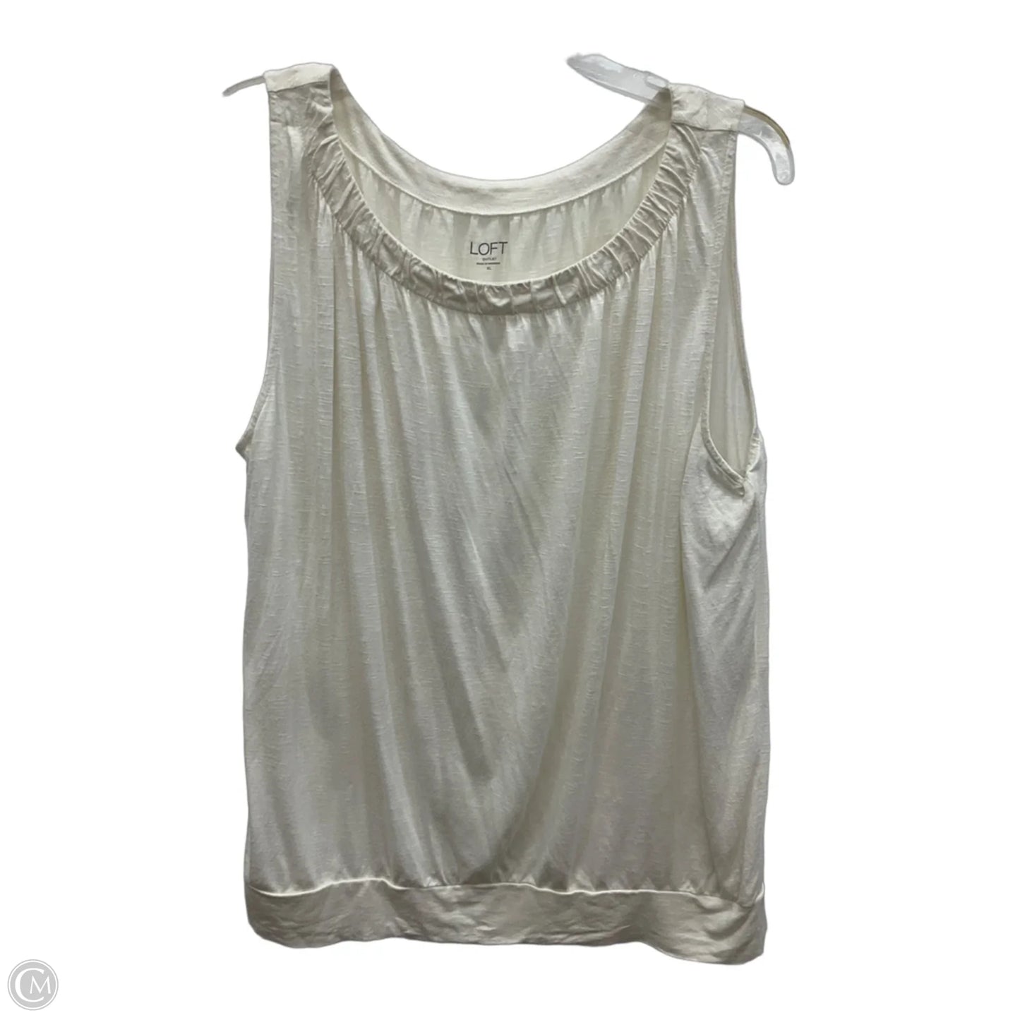 Top Sleeveless By Loft In Cream, Size: Xl